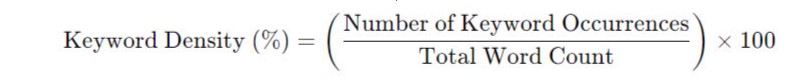 Keyword Density Formula